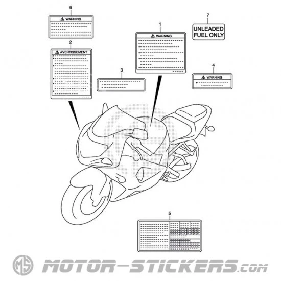 Suzuki GSX R 1000 2001 - Caution Labels