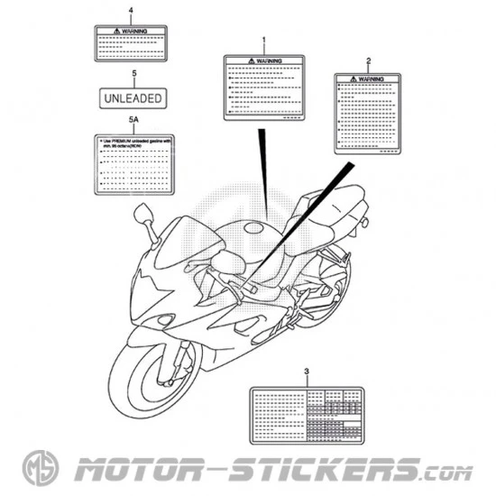 Suzuki GSX R 1000 2005 - Caution Labels