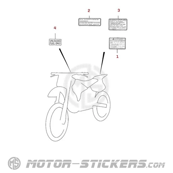 Suzuki RM125 1992 - Etiquetas de precaución