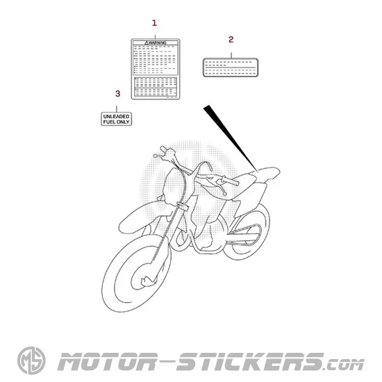 Suzuki RM125 2005 - Waarschuwingslabels