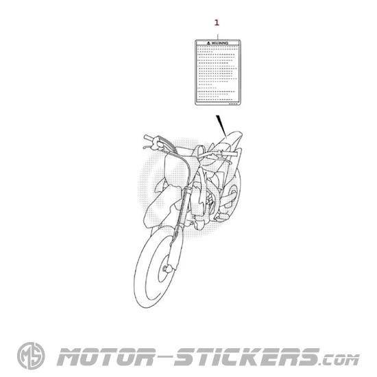 Suzuki RM-Z250 2015 - Etiquetas de precaución