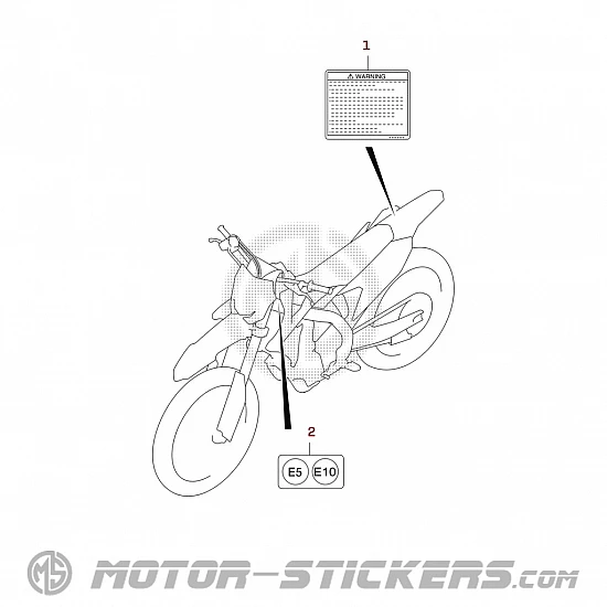 Suzuki RM-Z250 2019 - Etiquetas de precaución