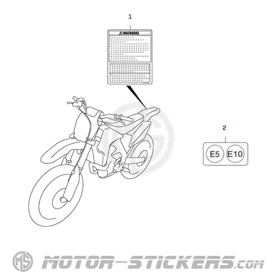 Suzuki RM-Z450 2021 - Waarschuwingslabels