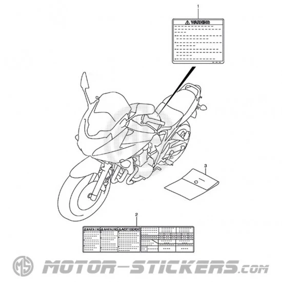 Suzuki SFV 650 Gladius 2011 - Etichette di avvertenza