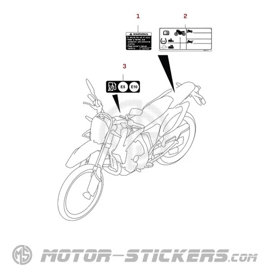 Suzuki Suzuki DR-Z4SM 2026 - Naklejki ostrzegawcze