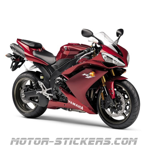 YZF-R1 motorcycle wheel decals stickers rim stripes Yamaha 2015 Laminated Red